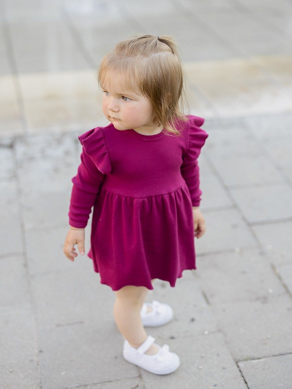 BASIC GIRL hosszú ujjú fodros ruha