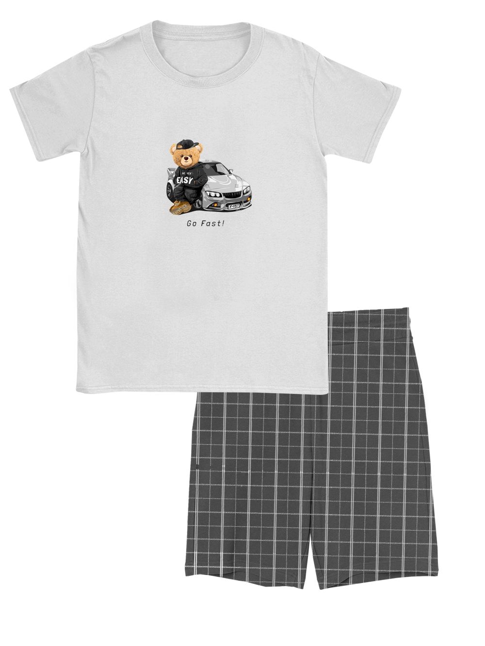 Férfi rövid ujjú pizsama TEDDY RACER