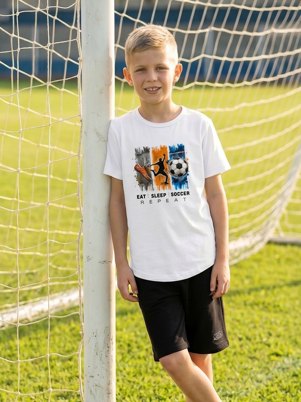 Fiú rövid ujjú FOOTBALL TIME póló