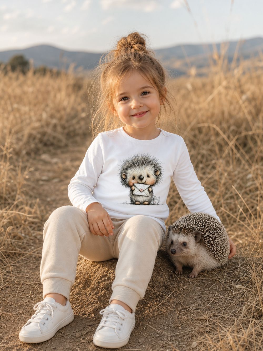 Gyerek hosszú ujjú póló LOVELY HEDGEHOG