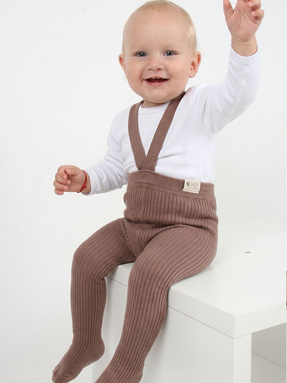 Gyerek kantáros harisnya csúszásgátló RIB SLIM 2