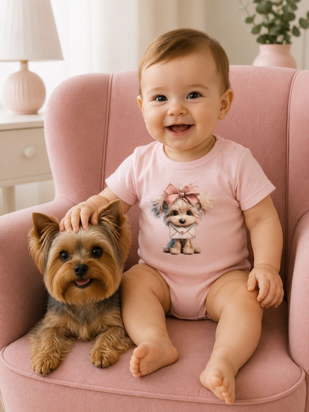 Gyerek rövid ujjú bodyk LITTLE PUPPY