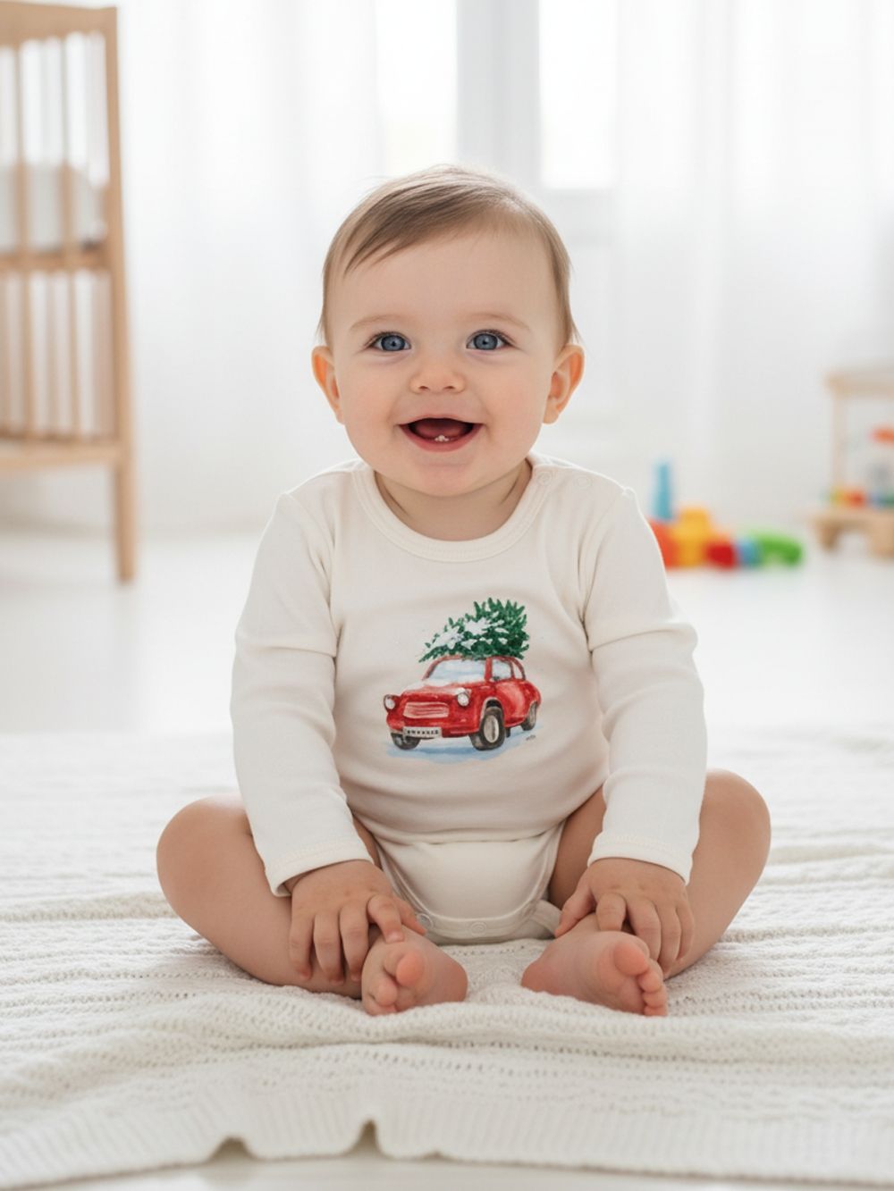 Gyermek hosszú ujjú bodyk CHRISTMAS CAR