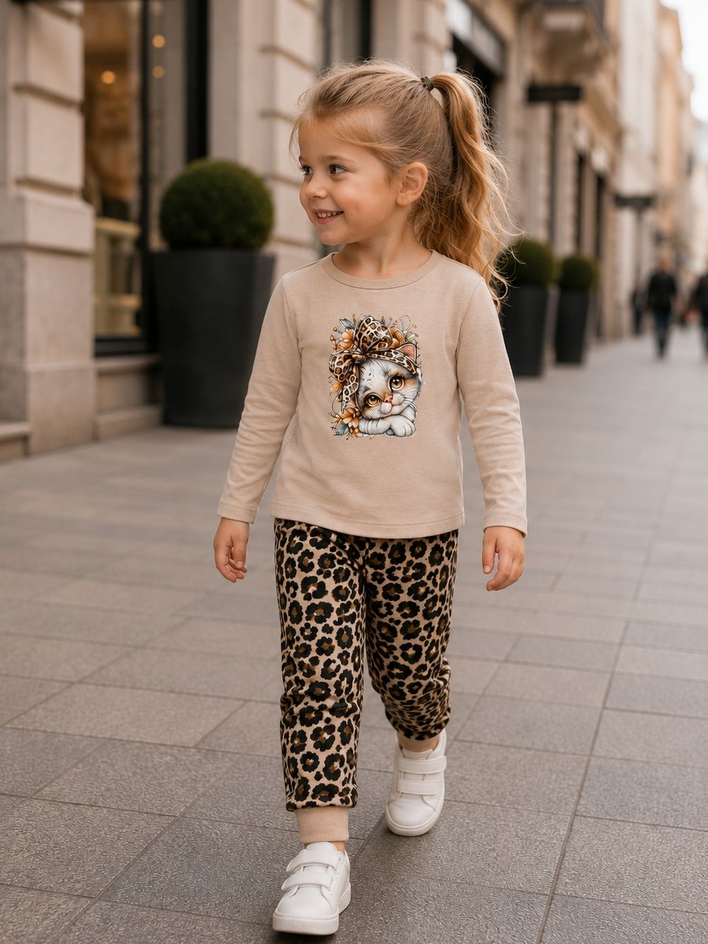 Lány melegítőnadrágok LEOPARD