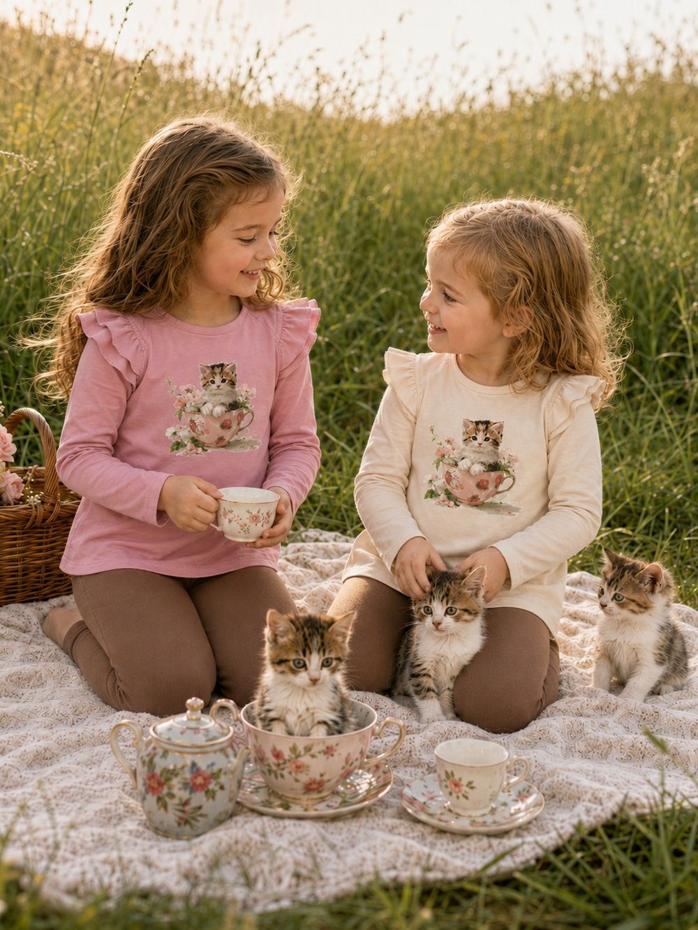 Lányka hosszú ujjú póló CAT and CUP