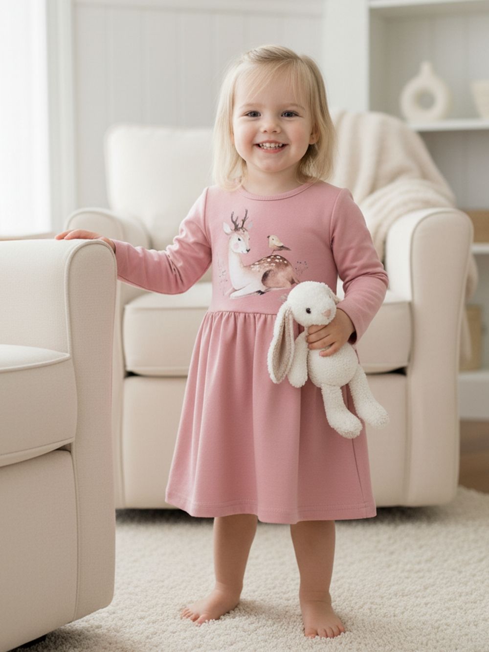 Lányka hosszú ujjú ruha DEER and BIRD