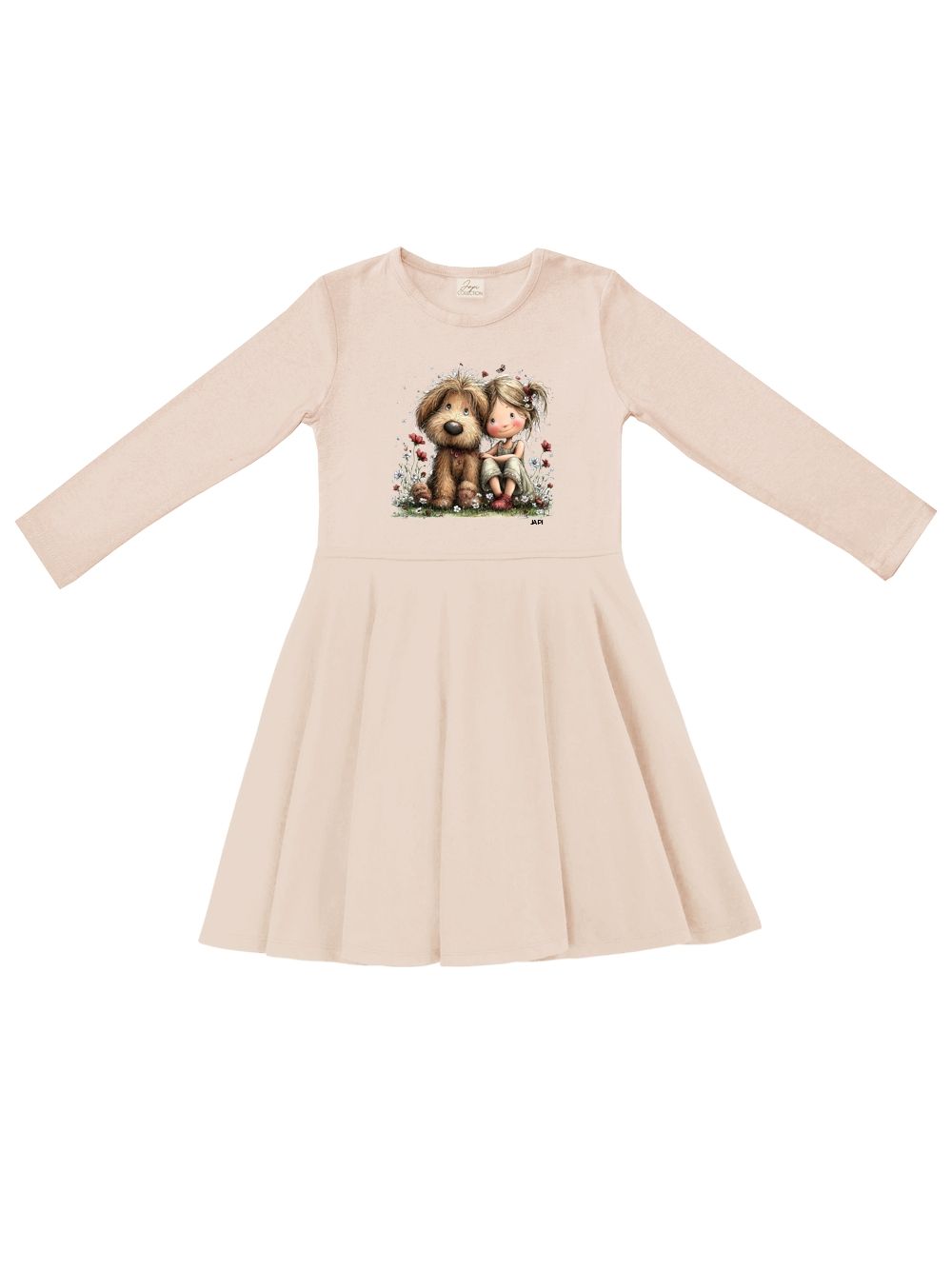 Lányka hosszú ujjú ruha DOG and GIRL