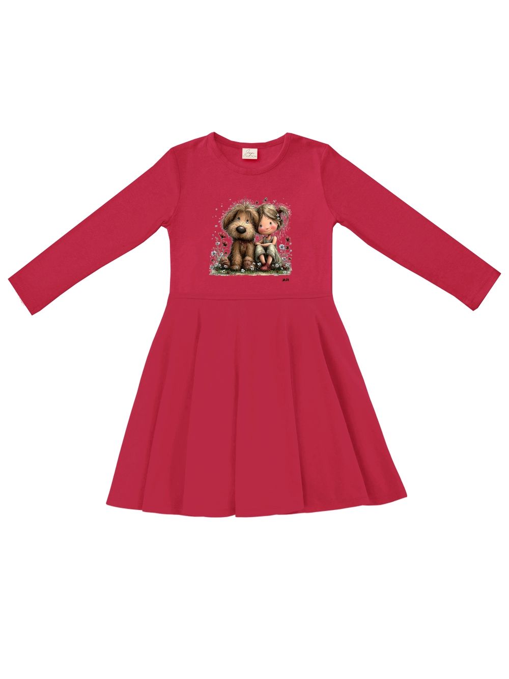 Lányka hosszú ujjú ruha DOG and GIRL