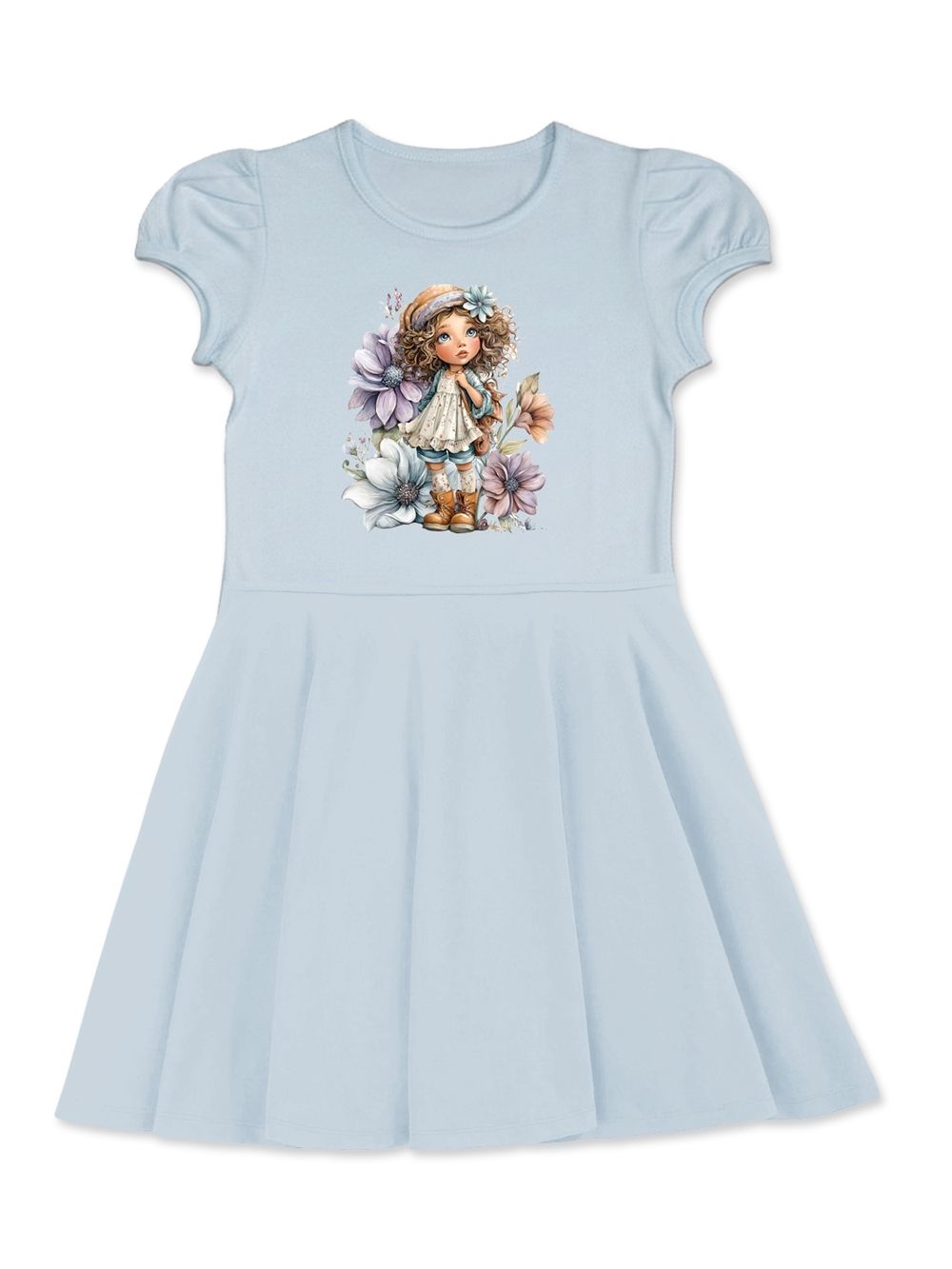 Lányka rövid ujjú ruha FLOWER GIRL