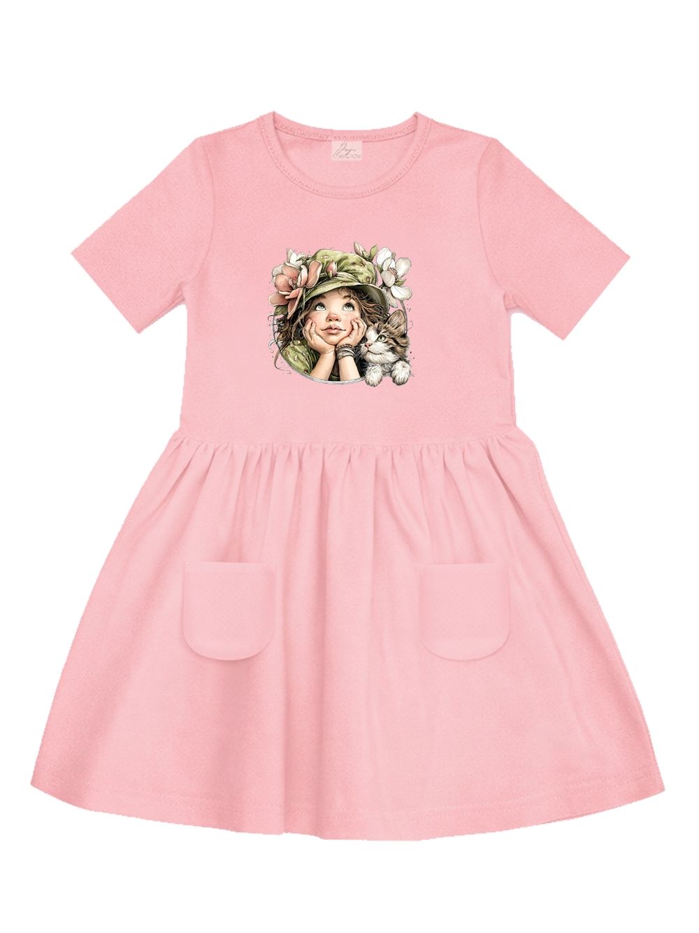 Lányka rövid ujjú ruha GIRL and CAT