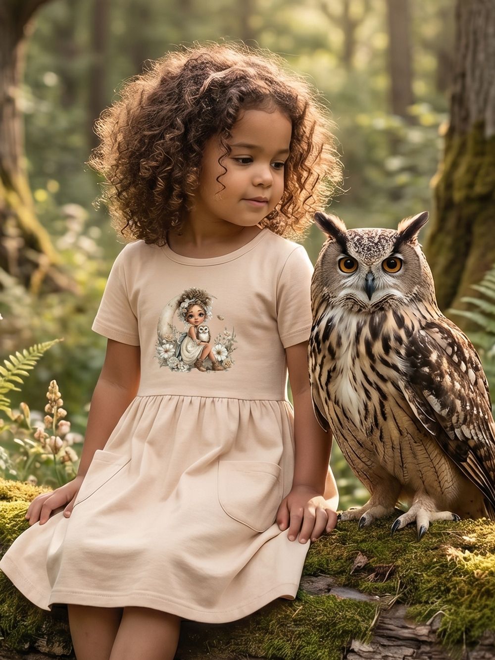 Lányka rövid ujjú ruha GIRL and OWL