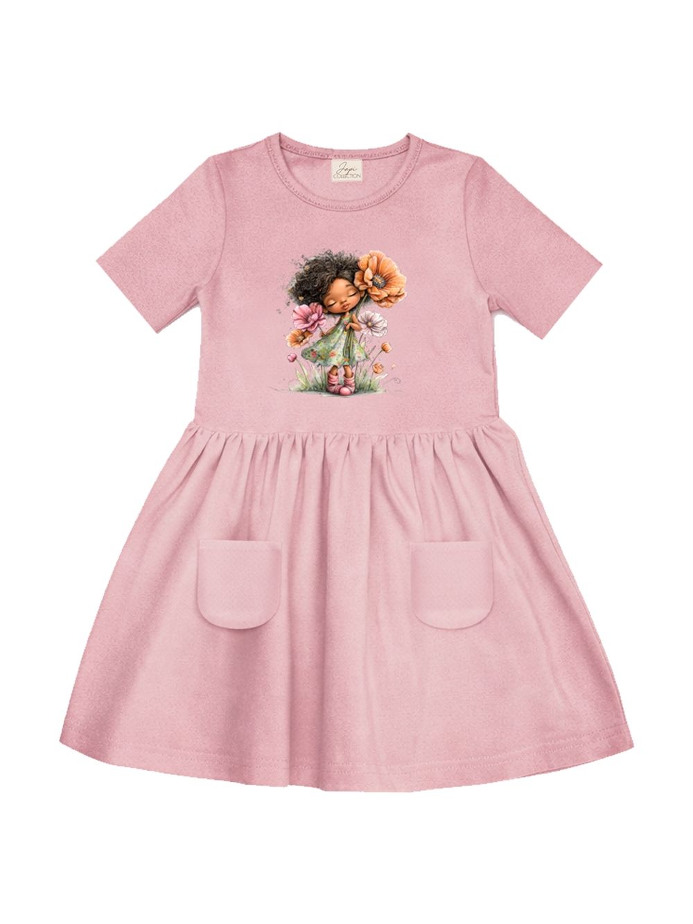 Lányka rövid ujjú ruha GIRL FLORAL