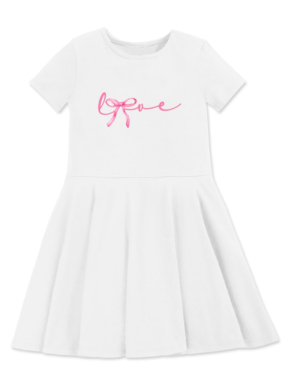 Lányka rövid ujjú ruha LOVE RIBBON