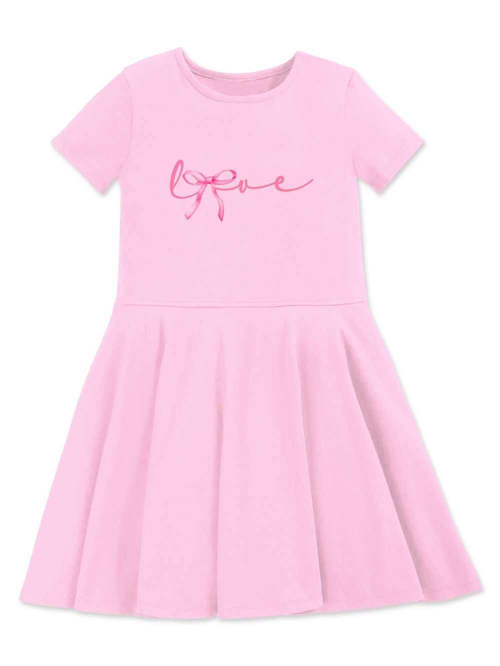 Lányka rövid ujjú ruha LOVE RIBBON