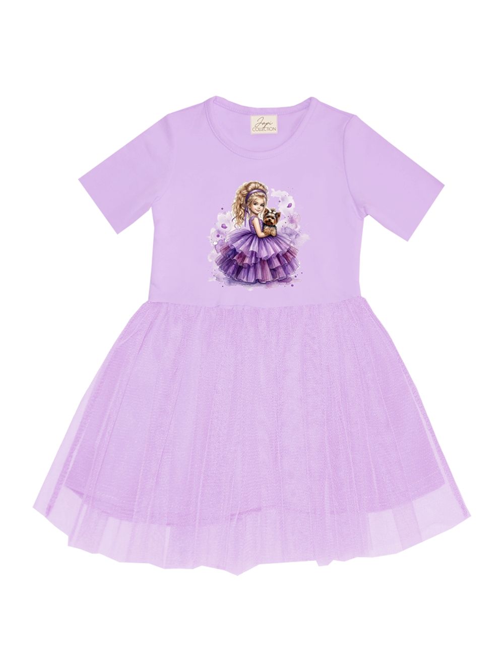 Lányka tüll ruha rövid ujjal AMETHYST GIRL