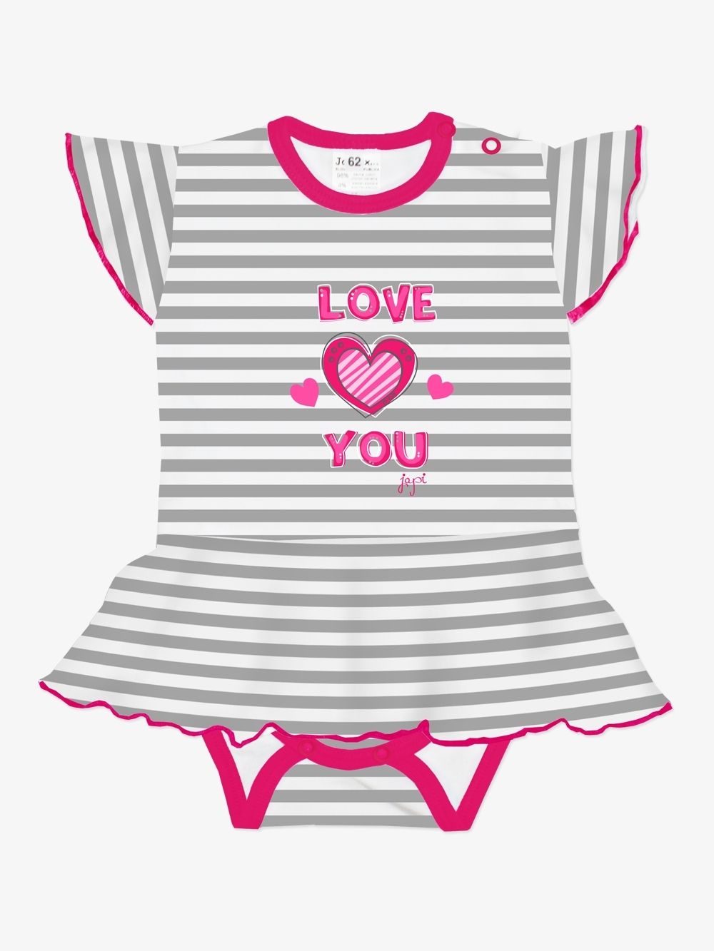 Lányos Szoknyás body Love you rövid ujjú