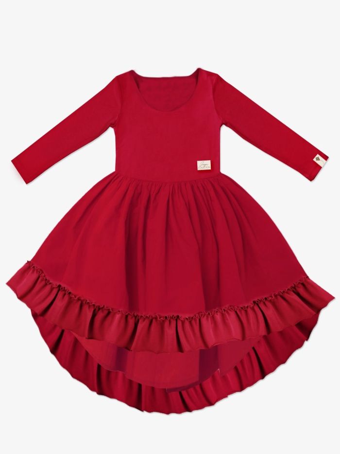 Dámske šaty s dlhým rukávom červené