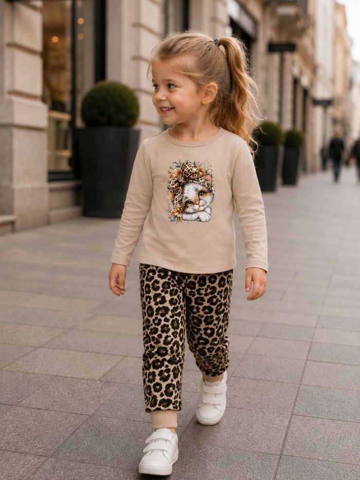 Lány melegítőnadrágok LEOPARD