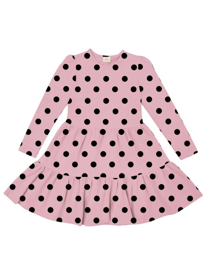 Lányka hosszú ujjú ruha ROMANTIC DOTS