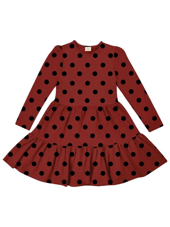 Lányka hosszú ujjú ruha ROMANTIC DOTS