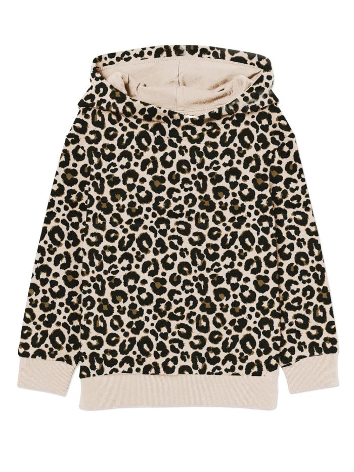 Lányka LEOPARD kapucnis pulóver