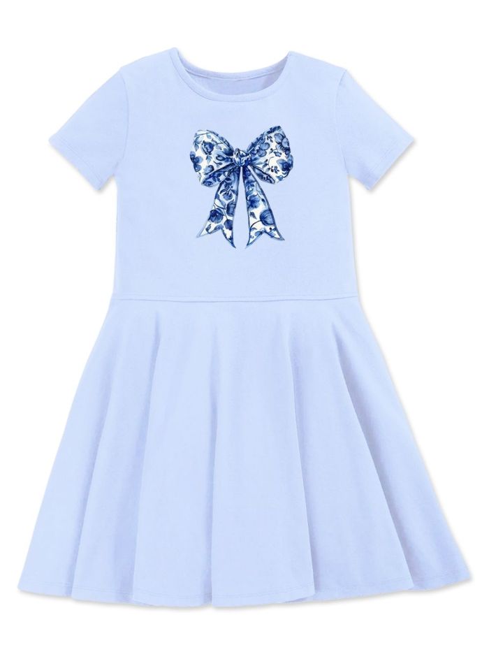 Lányka rövid ujjú ruha CHIC in BLUE