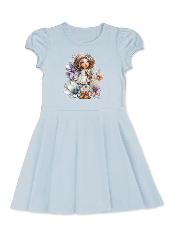 Lányka rövid ujjú ruha FLOWER GIRL