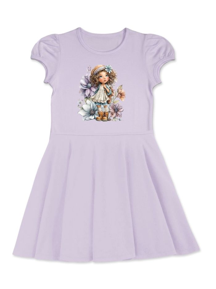 Lányka rövid ujjú ruha FLOWER GIRL