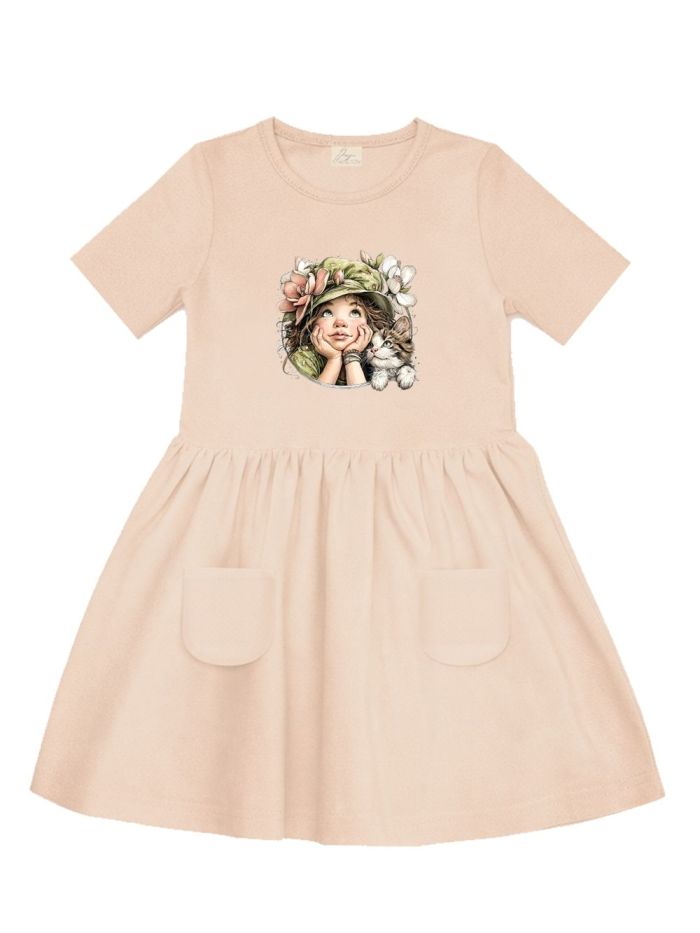 Lányka rövid ujjú ruha GIRL and CAT