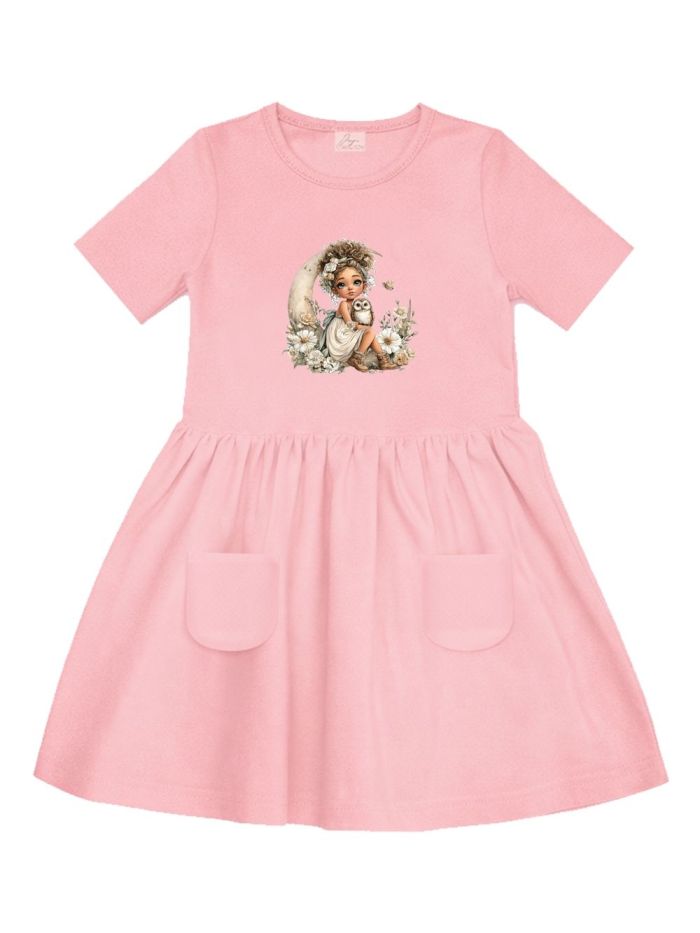 Lányka rövid ujjú ruha GIRL and OWL