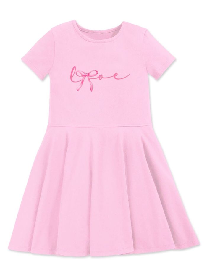 Lányka rövid ujjú ruha LOVE RIBBON
