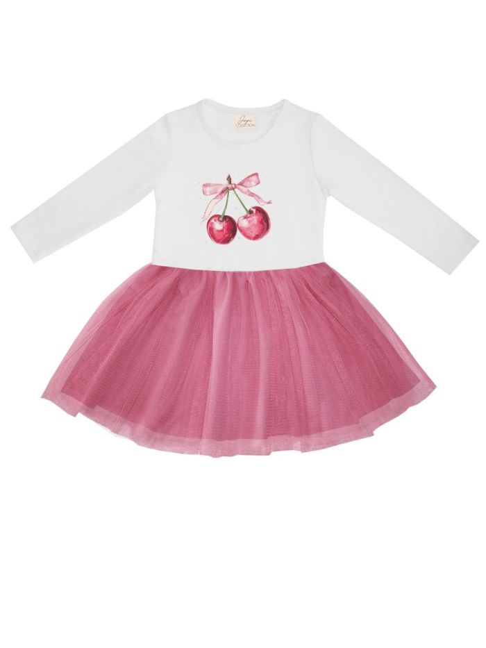 Lányka tüll SWEET CHERRY ruha hosszú ujjal