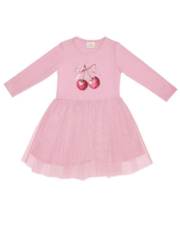 Lányka tüll SWEET CHERRY ruha hosszú ujjal