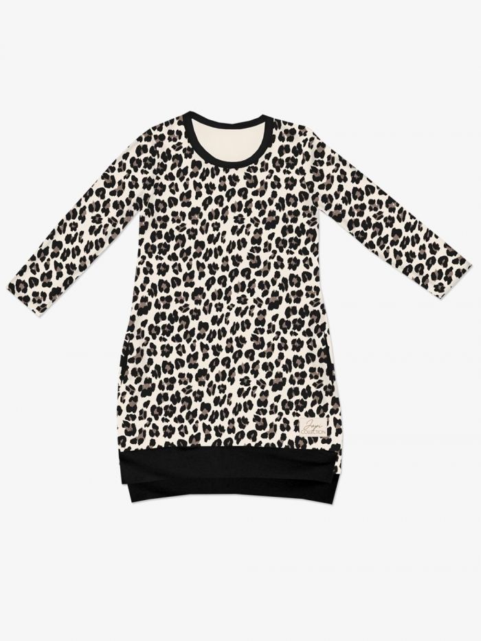 Leopard hosszú ujjú női tunika