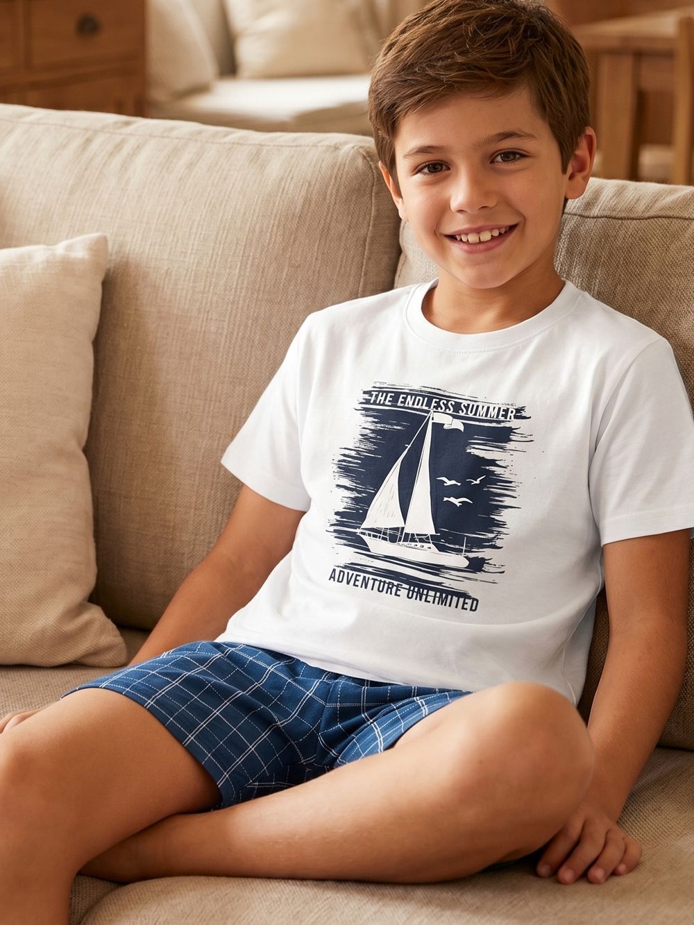 Pizsama NAUTICAL DREAM rövid ujjú