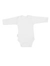 biele detské body s dlhými rukávmi