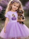 Lányka tüll ruha rövid ujjal AMETHYST GIRL