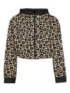 Krátka leopardia mikina s kapucňou LEOPARD
